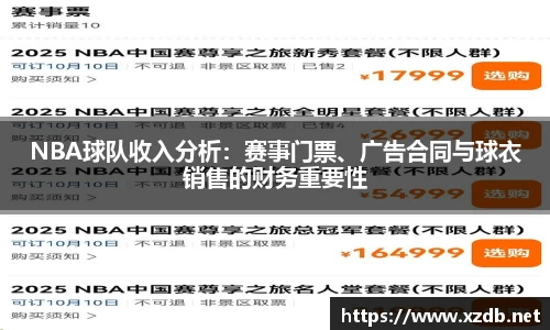 NBA球队收入分析：赛事门票、广告合同与球衣销售的财务重要性